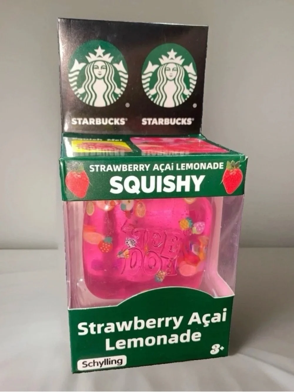 Schylling Nee Doh Starbucks Inspired Strawberry Açaí Lemonade Squishy Toy NEW